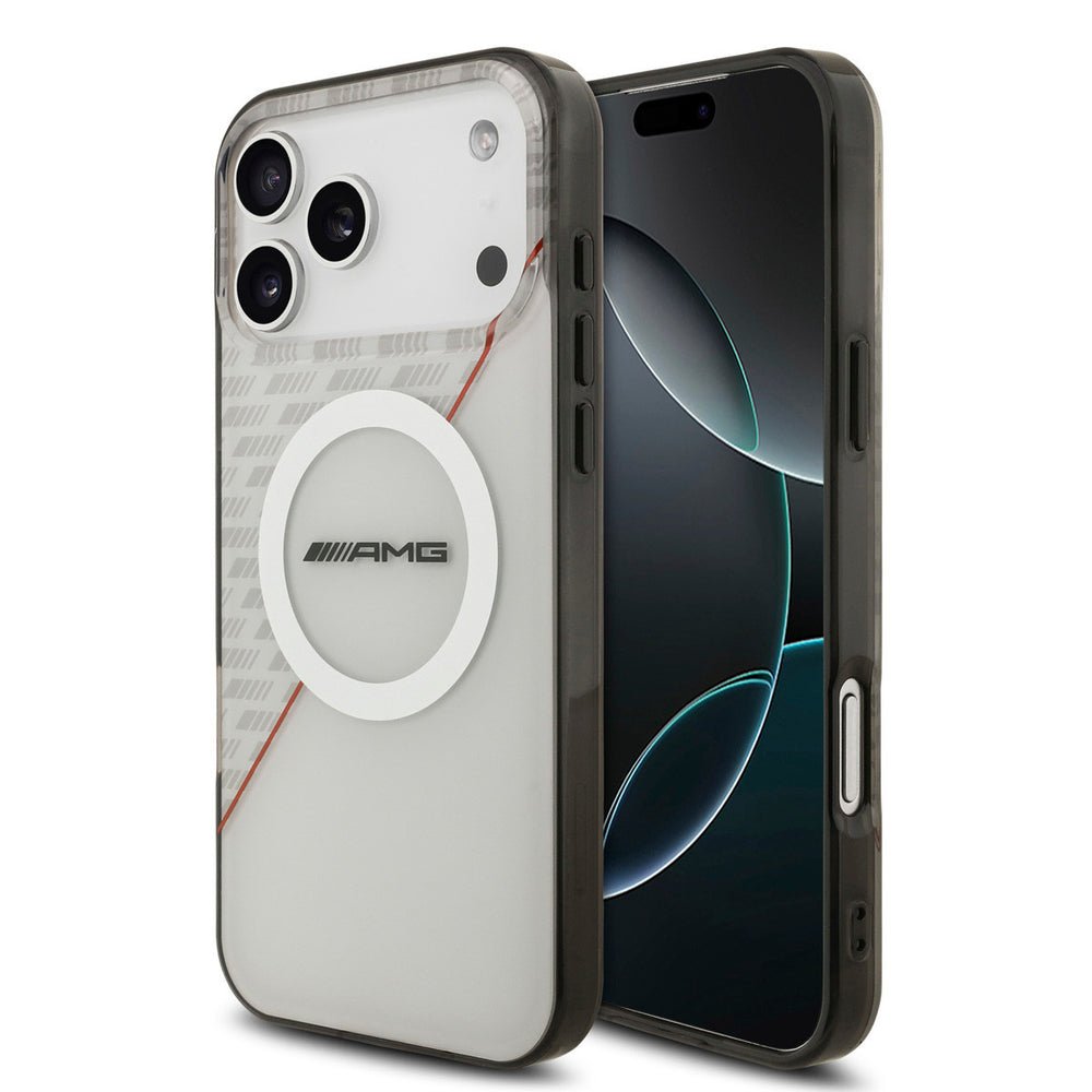 AMG iPhone 17 Pro Max Backcover hoesje - Magsafe - Double Layer - Red Line - Zwart-Hoesjes-Ilumina Benelux