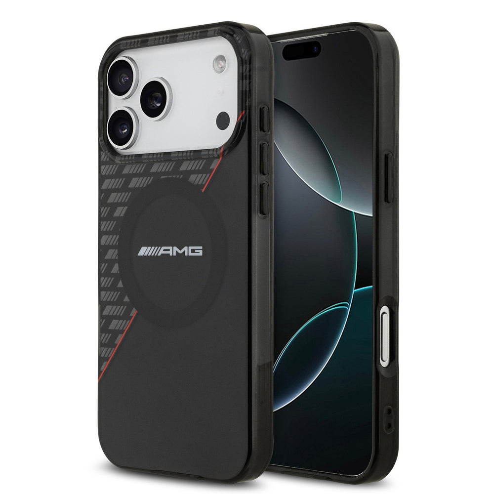 AMG iPhone 17 Pro Max Backcover hoesje - Magsafe - Double Layer - Red Line - Zwart-Hoesjes-Ilumina Benelux