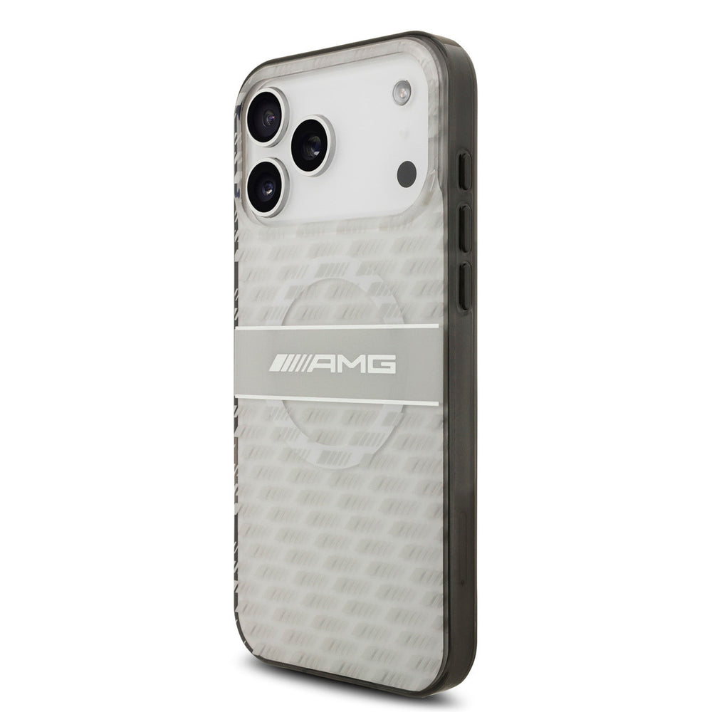 AMG iPhone 17 Pro Max Backcover hoesje - Magsafe - Double Layer - Transparent Rhombs Repeat - Wit-Hoesjes-Ilumina Benelux