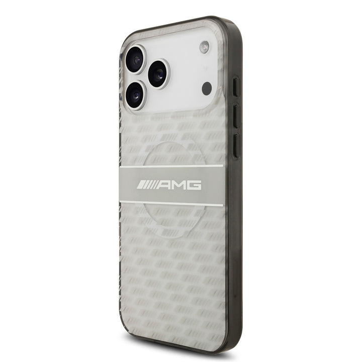 AMG iPhone 17 Pro Max Backcover hoesje - Magsafe - Double Layer - Transparent Rhombs Repeat - Wit-Hoesjes-Ilumina Benelux