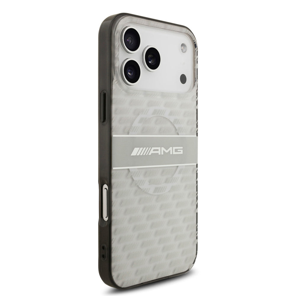 AMG iPhone 17 Pro Max Backcover hoesje - Magsafe - Double Layer - Transparent Rhombs Repeat - Wit-Hoesjes-Ilumina Benelux