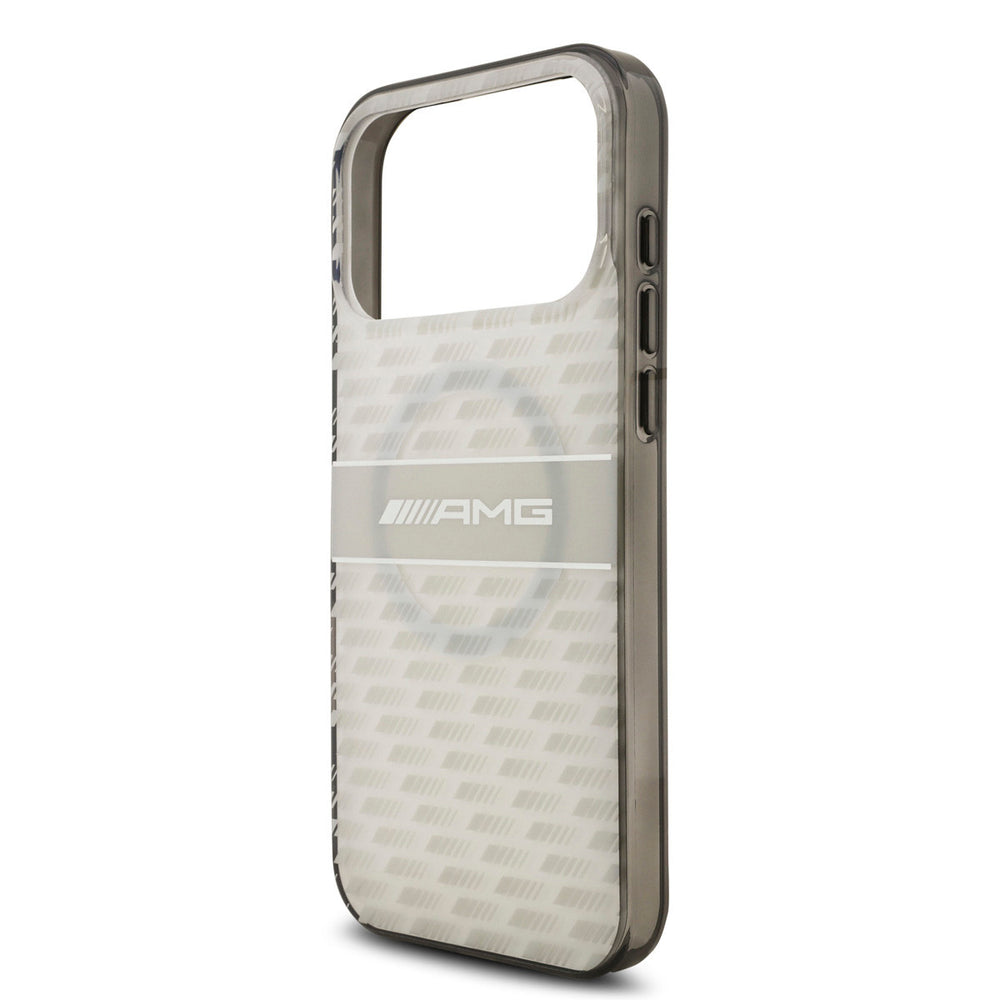 AMG iPhone 17 Pro Max Backcover hoesje - Magsafe - Double Layer - Transparent Rhombs Repeat - Wit-Hoesjes-Ilumina Benelux