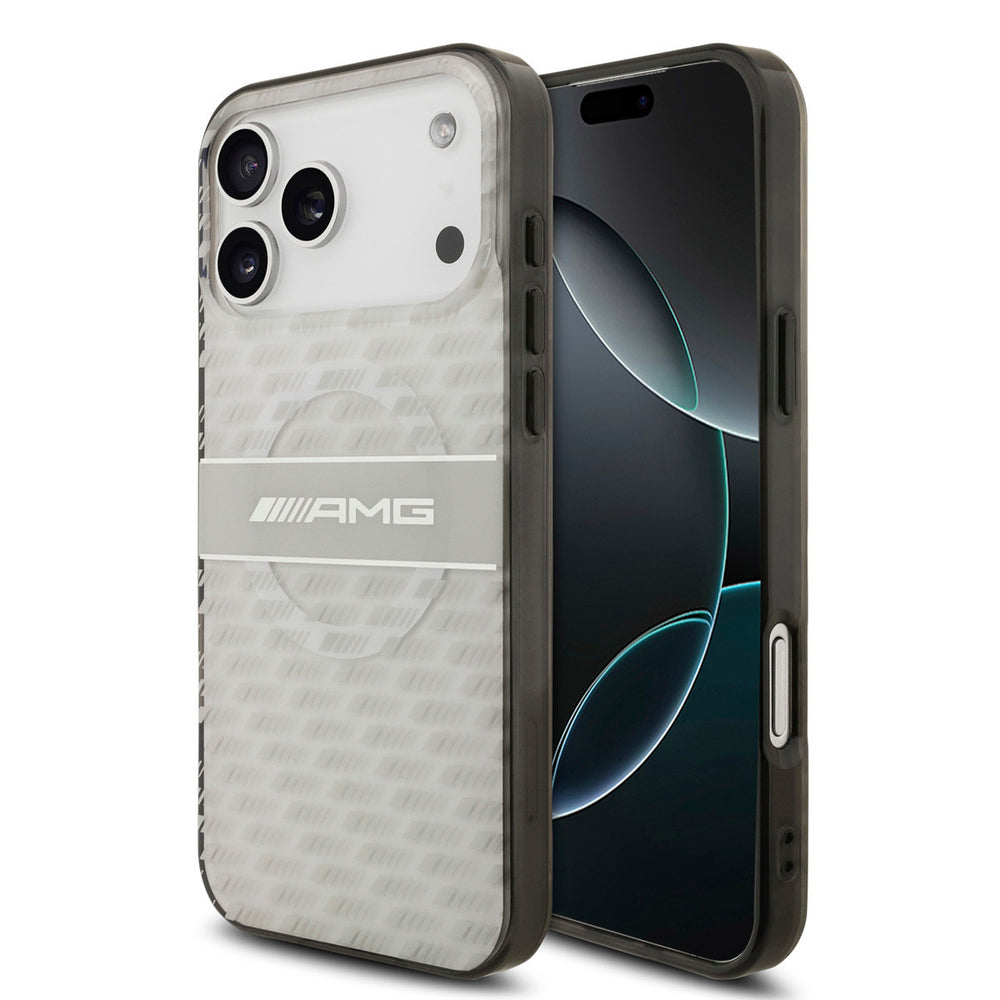 AMG iPhone 17 Pro Max Backcover hoesje - Magsafe - Double Layer - Transparent Rhombs Repeat - Wit-Hoesjes-Ilumina Benelux