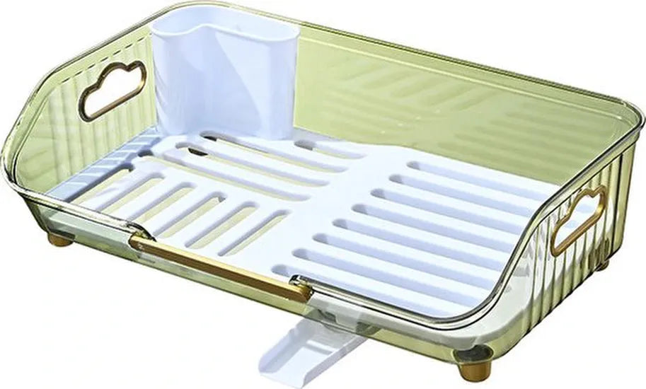 Afdruiprek met bestekhouder – Velox Goods VL-527 vaatwasrek – Met lekbak & plateaustandaard – Voor borden en schalen – Zwart-Ilumina Benelux