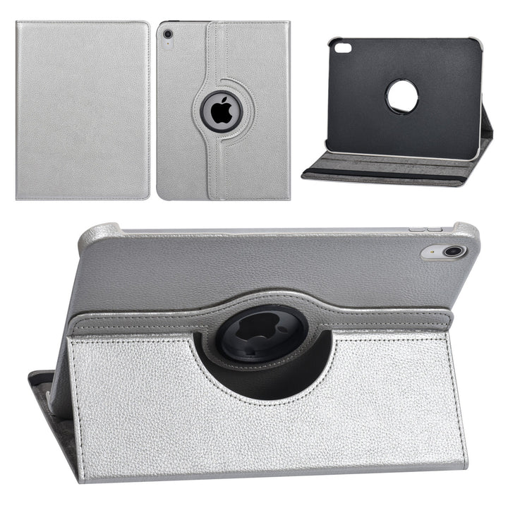 iPad 10.9 (2022) / iPad 11 2025 A16 / iPad 12 2026 A19 Book Case Tablet hoesje - 360 Graden Draaibaar - Zilver-Tablethoesjes-Ilumina Benelux