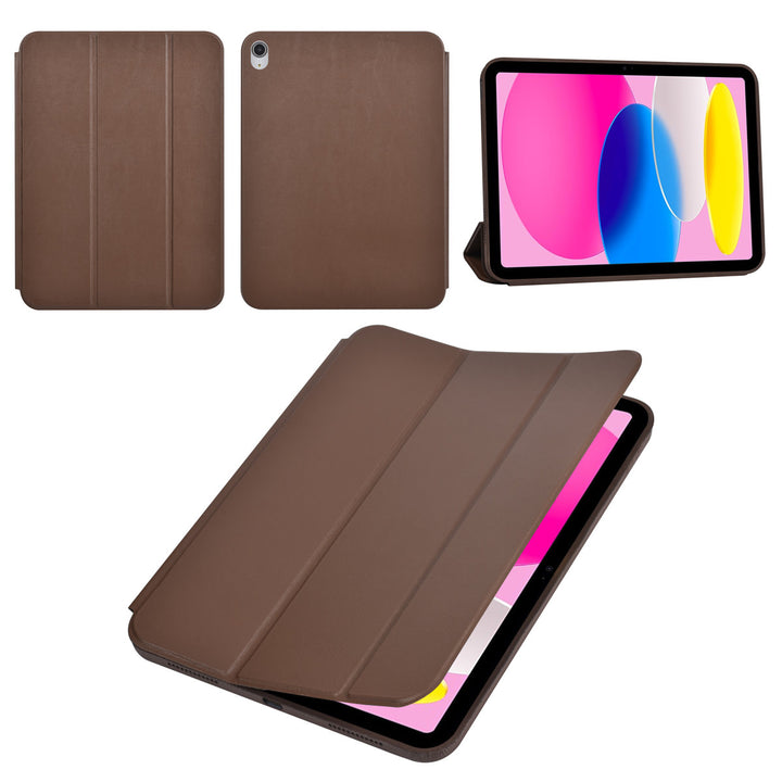 iPad 10.9 (2022) / iPad 11 2025 A16 / iPad 12 2026 A19 Book Case Tablet hoesje - Smart Case - DonkerBruin-Tablethoesjes-Ilumina Benelux