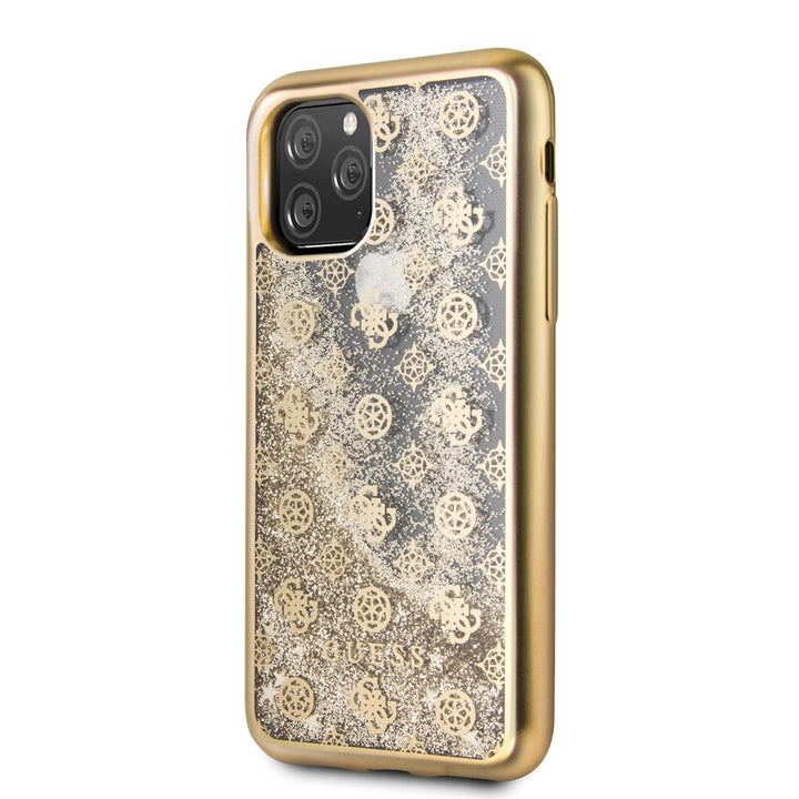 Apple iPhone 11 Pro Goud Guess Backcover hoesje Glitter - 4G Peony - GUHCN58PEOLGGO-Hoesjes-Ilumina Benelux