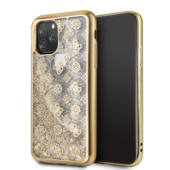 Apple iPhone 11 Pro Goud Guess Backcover hoesje Glitter - 4G Peony - GUHCN58PEOLGGO-Hoesjes-Ilumina Benelux