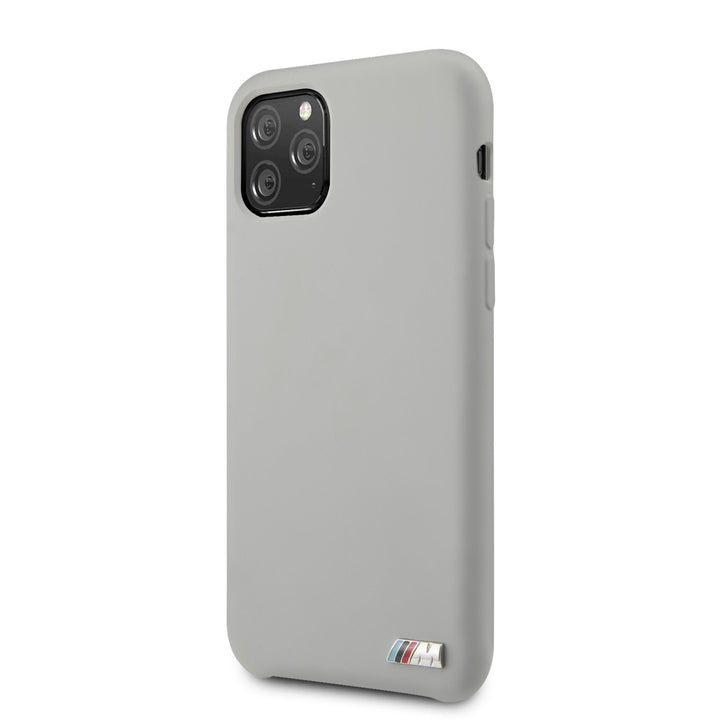 Apple iPhone 11 Pro Max Grijs BMW Backcover hoesje Silicone - Logo M - BMHCN65MSILGR-Hoesjes-Ilumina Benelux