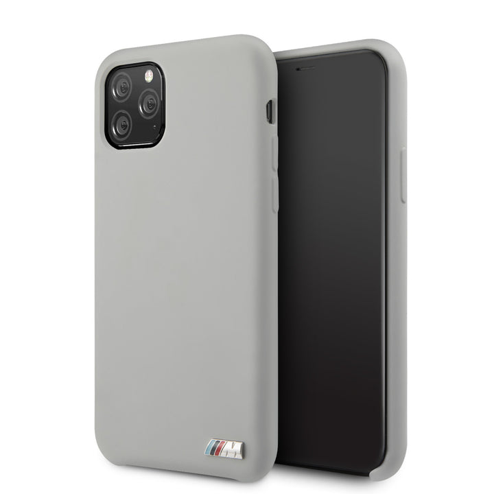 Apple iPhone 11 Pro Max Grijs BMW Backcover hoesje Silicone - Logo M - BMHCN65MSILGR-Hoesjes-Ilumina Benelux