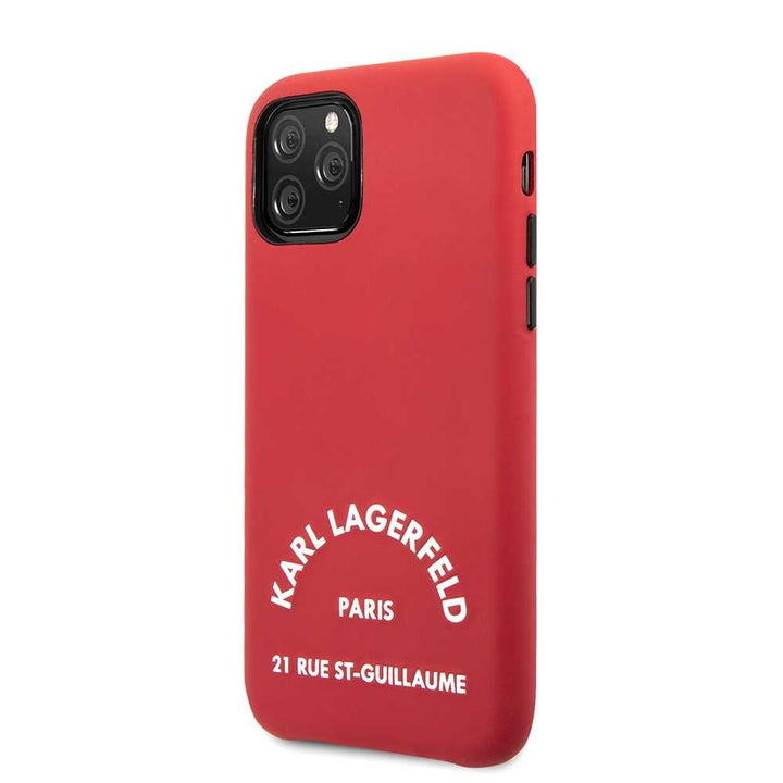 Apple iPhone 11 Pro Rood Karl Lagerfeld Backcover hoesje KLHCN58NYRE - Echt leer - KLHCN58NYRE-Hoesjes-Ilumina Benelux