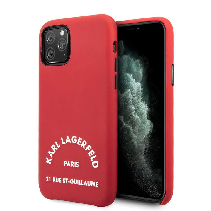 Apple iPhone 11 Pro Rood Karl Lagerfeld Backcover hoesje KLHCN58NYRE - Echt leer - KLHCN58NYRE-Hoesjes-Ilumina Benelux
