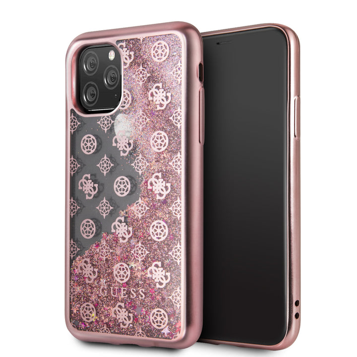Apple iPhone 11 Pro Rose Gold Guess Backcover hoesje Glitter - 4G Peony - GUHCN58PEOLGPI-Hoesjes-Ilumina Benelux