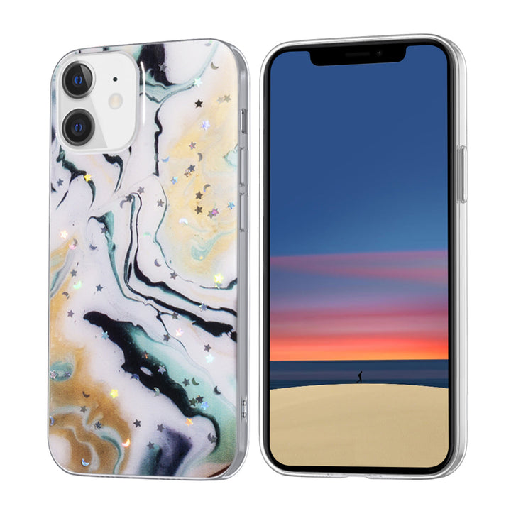 Apple iPhone 12 Mini TPU Backcover - Mix Licht Glitter Print-Hoesjes-Ilumina Benelux