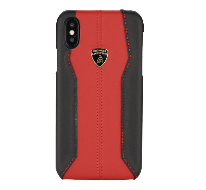 Apple iPhone X-Xs D1 Serie Rood Lamborghini backcover hoesje - Genuine Leather - Echt leer-Hoesjes-Ilumina Benelux