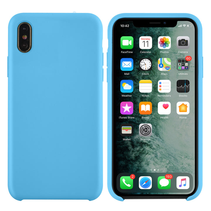 Apple iPhone Xs Max Lichtblauw Backcover hoesje - silicone-Hoesjes-Ilumina Benelux