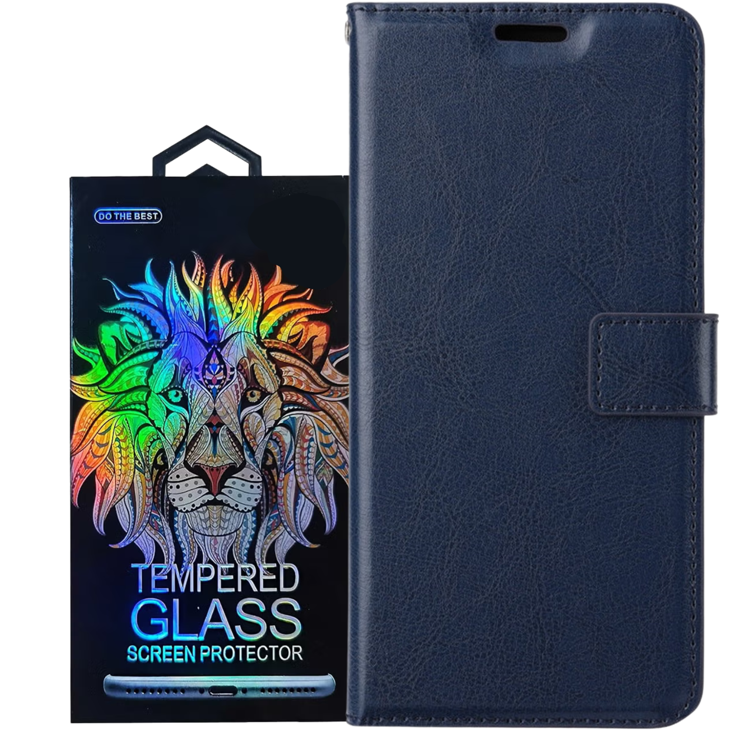 Portemonnee Book Case Hoesje + 2x Screenprotector Glas Geschikt voor: Samsung Galaxy A16 - Blauw