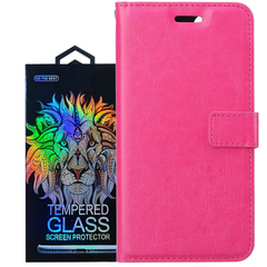 Portemonnee Hoesje - 2 Pack Screenprotector Geschikt voor: Samsung Galaxy M31S - Roze