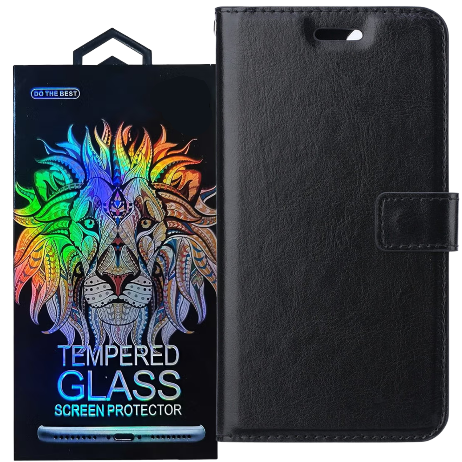 Portemonnee Hoesje - 2 Pack Screenprotector Geschikt voor: Samsung Galaxy A90 - Zwart