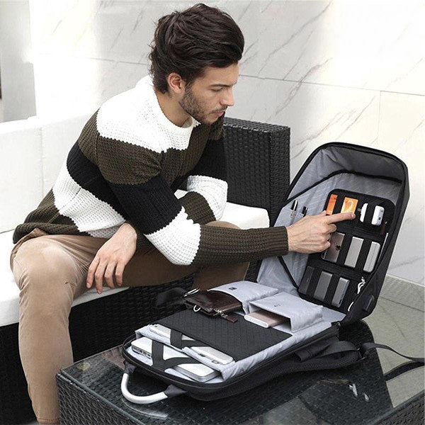 Arctic Hunter Password Lock USB Backpack - Zwart-Laptopcover-Ilumina Benelux