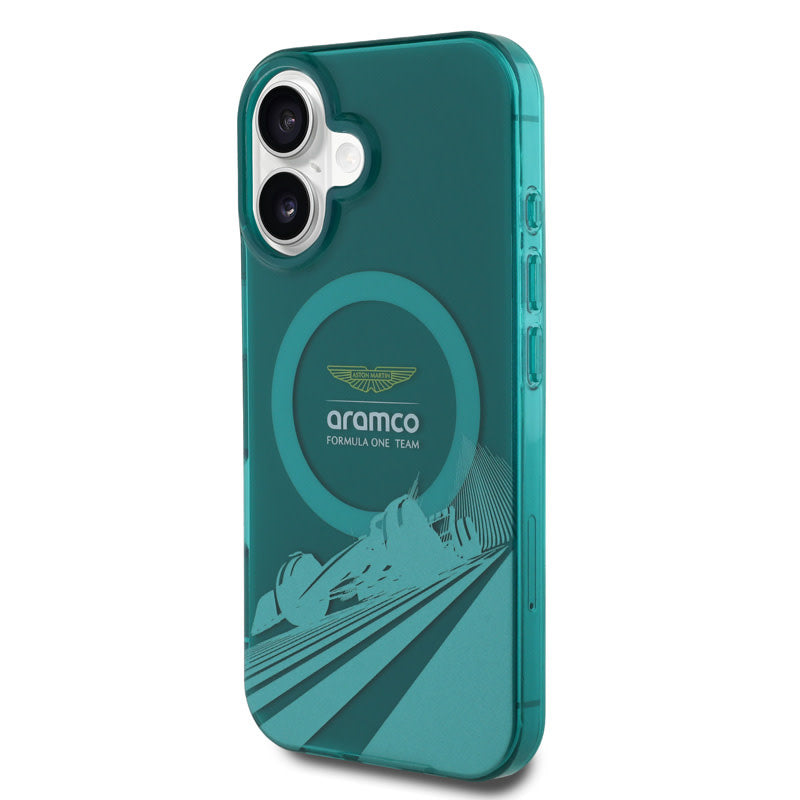 Aston Martin iPhone 16 Backcover hoesje - Magsafe - IML F1 Car - Groen-Hoesjes-Ilumina Benelux