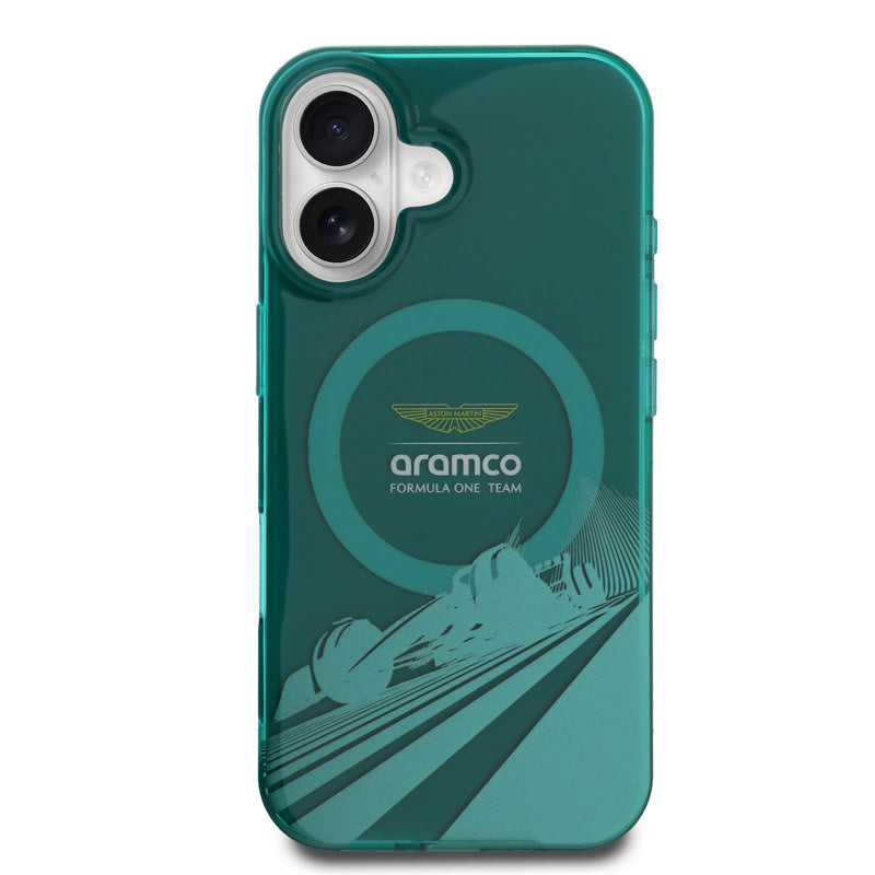 Aston Martin iPhone 16 Backcover hoesje - Magsafe - IML F1 Car - Groen-Hoesjes-Ilumina Benelux