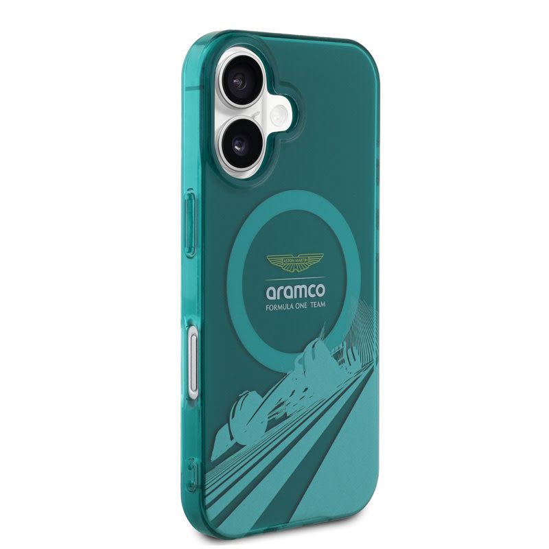 Aston Martin iPhone 16 Backcover hoesje - Magsafe - IML F1 Car - Groen-Hoesjes-Ilumina Benelux