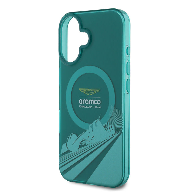 Aston Martin iPhone 16 Backcover hoesje - Magsafe - IML F1 Car - Groen-Hoesjes-Ilumina Benelux