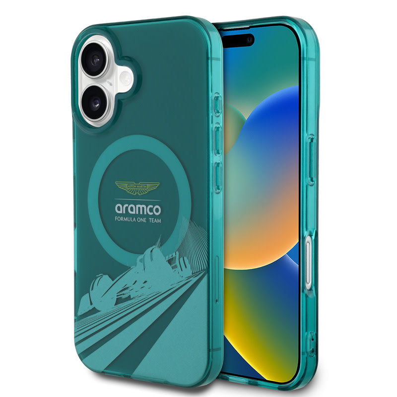Aston Martin iPhone 16 Backcover hoesje - Magsafe - IML F1 Car - Groen-Hoesjes-Ilumina Benelux