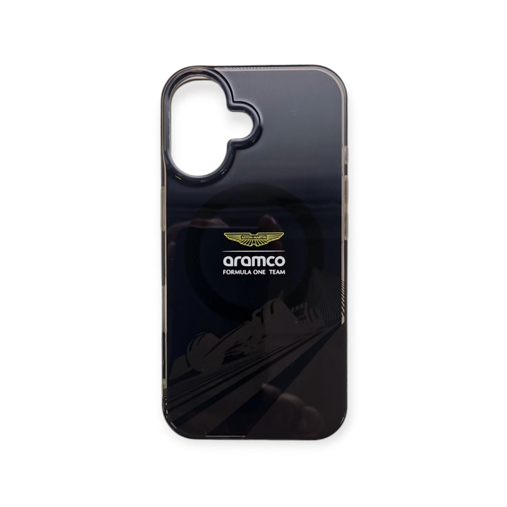 Aston Martin iPhone 16 Backcover hoesje - Magsafe - IML F1 Car - Zwart-Hoesjes-Ilumina Benelux