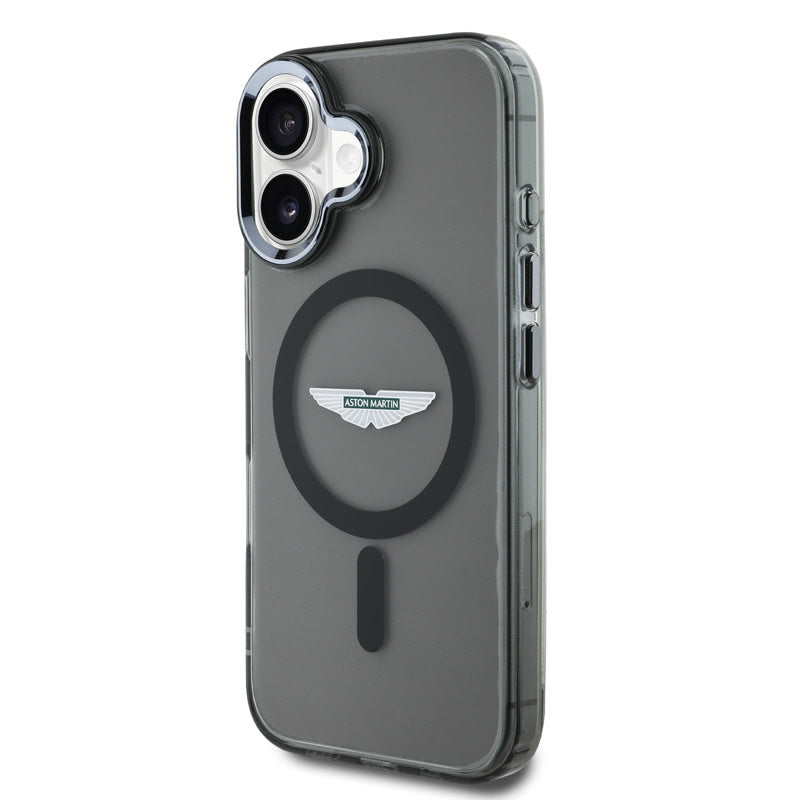 Aston Martin iPhone 16 Backcover hoesje - Magsafe - IML Frosted Effect - Zwart-Hoesjes-Ilumina Benelux