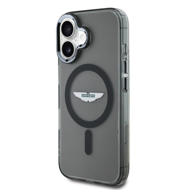 Aston Martin iPhone 16 Backcover hoesje - Magsafe - IML Frosted Effect - Zwart-Hoesjes-Ilumina Benelux