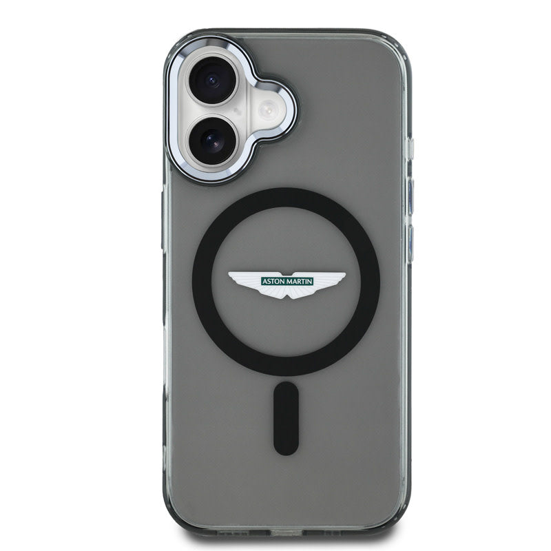Aston Martin iPhone 16 Backcover hoesje - Magsafe - IML Frosted Effect - Zwart-Hoesjes-Ilumina Benelux