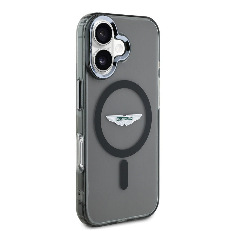 Aston Martin iPhone 16 Backcover hoesje - Magsafe - IML Frosted Effect - Zwart-Hoesjes-Ilumina Benelux
