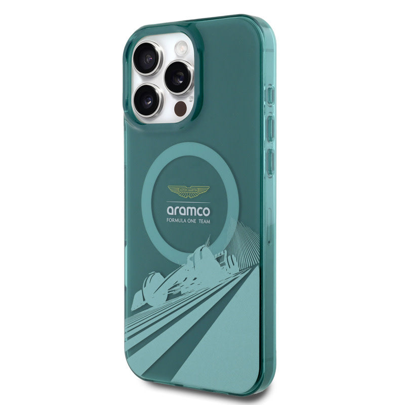 Aston Martin iPhone 16 Pro Backcover hoesje - Magsafe - IML F1 Car - Groen-Hoesjes-Ilumina Benelux