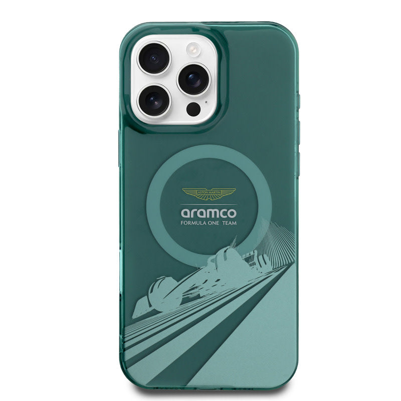 Aston Martin iPhone 16 Pro Backcover hoesje - Magsafe - IML F1 Car - Groen-Hoesjes-Ilumina Benelux