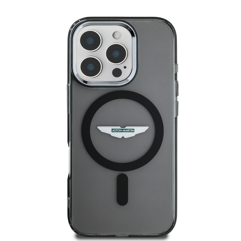 Aston Martin iPhone 16 Pro Backcover hoesje - Magsafe - IML Frosted Effect - Zwart-Hoesjes-Ilumina Benelux
