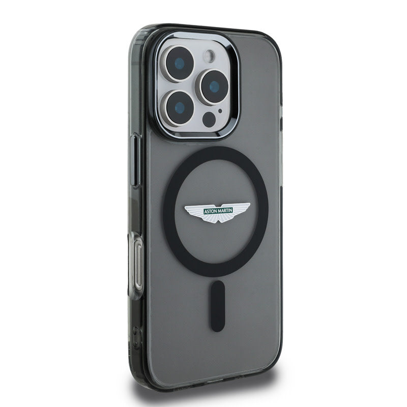 Aston Martin iPhone 16 Pro Backcover hoesje - Magsafe - IML Frosted Effect - Zwart-Hoesjes-Ilumina Benelux
