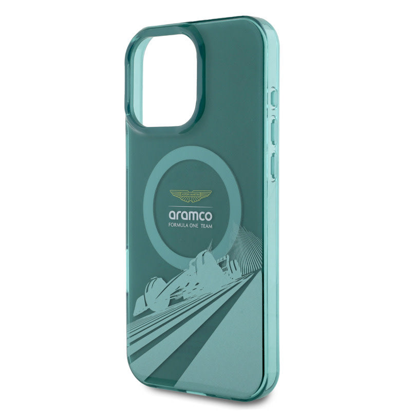 Aston Martin iPhone 16 Pro Max Backcover hoesje - Magsafe - IML F1 Car - Groen-Hoesjes-Ilumina Benelux