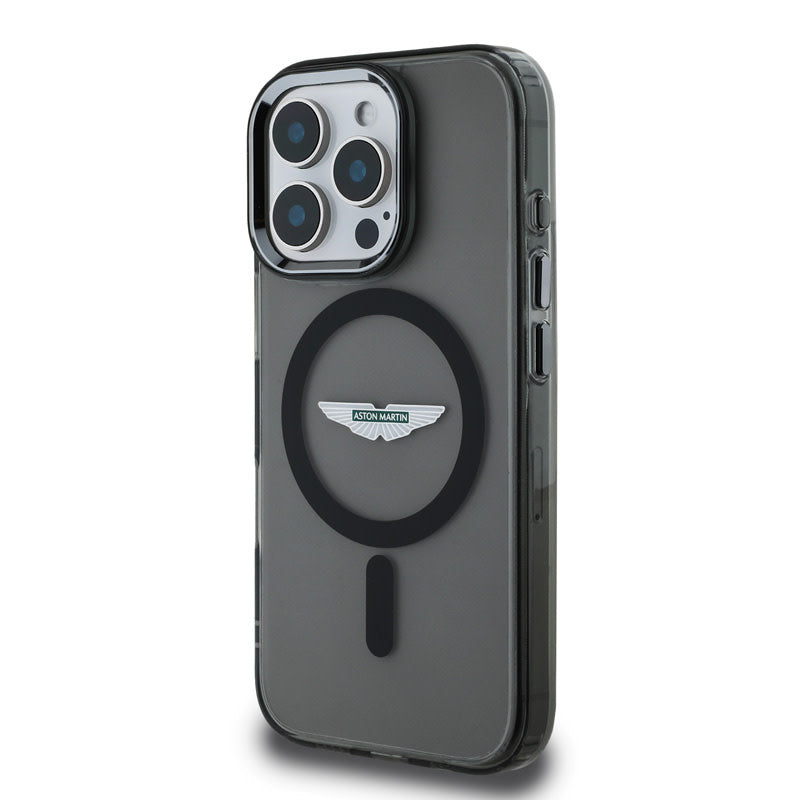 Aston Martin iPhone 16 Pro Max Backcover hoesje - Magsafe - IML Frosted Effect - Zwart-Hoesjes-Ilumina Benelux