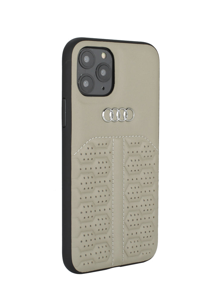 Audi Apple iPhone 12 Mini Beige Backcover hoesje A6 Serie - Genuine Leather-Hoesjes-Ilumina Benelux