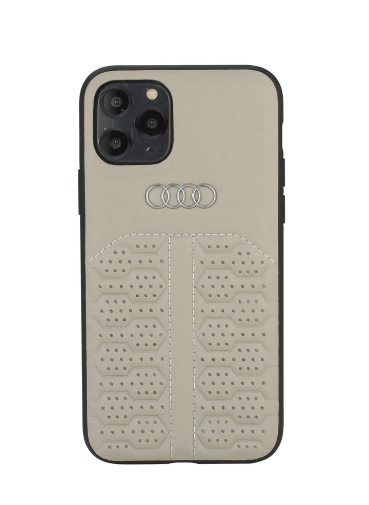 Audi Apple iPhone 12 Mini Beige Backcover hoesje A6 Serie - Genuine Leather-Hoesjes-Ilumina Benelux