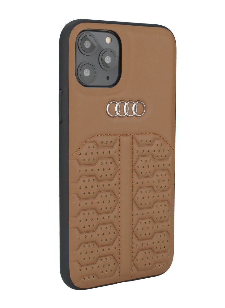 Audi Apple iPhone 12 Mini Bruin Backcover hoesje A6 Serie - Genuine Leather-Hoesjes-Ilumina Benelux
