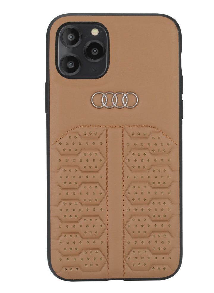 Audi Apple iPhone 12 Mini Bruin Backcover hoesje A6 Serie - Genuine Leather-Hoesjes-Ilumina Benelux