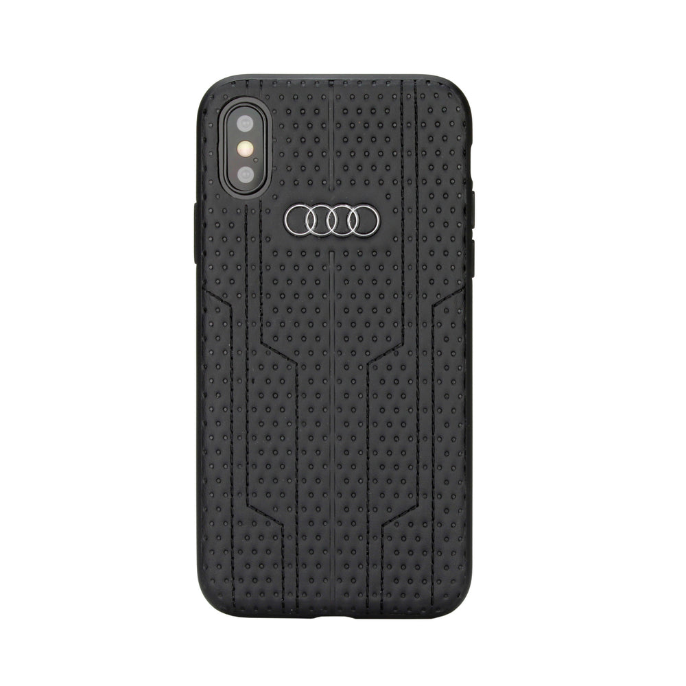 Audi backcover hoesje A6 Serie Apple iPhone Xs Max Zwart - Sythetic leather - Kunstleer; TPU-Hoesjes-Ilumina Benelux