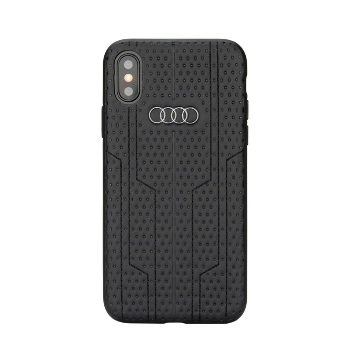 Audi backcover hoesje A6 Serie Apple iPhone Xs Max Zwart - Sythetic leather - Kunstleer; TPU-Hoesjes-Ilumina Benelux