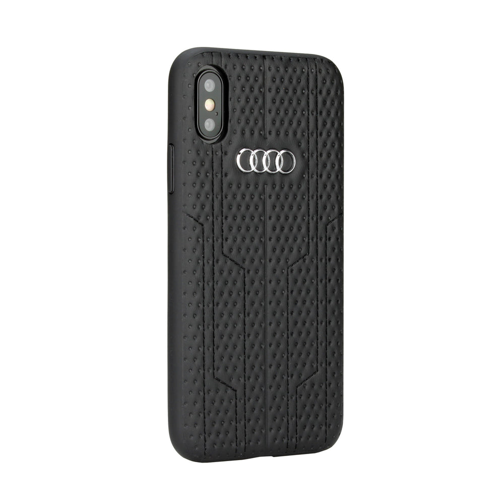 Audi backcover hoesje A6 Serie Apple iPhone Xs Max Zwart - Sythetic leather - Kunstleer; TPU-Hoesjes-Ilumina Benelux