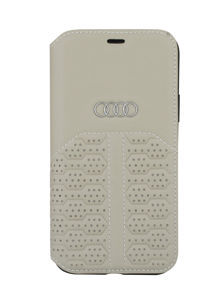Audi hoesje - Beige - iPhone 12 - 12 Pro - Book Case - A6 Serie - Genuine Leather-Hoesjes-Ilumina Benelux