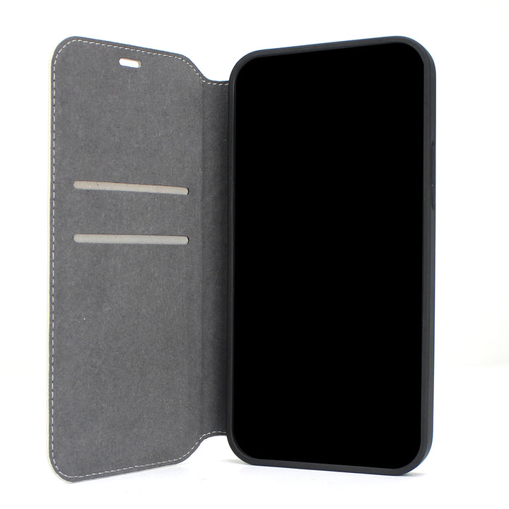 Audi hoesje - Beige - iPhone 12 - 12 Pro - Book Case - Q8 Serie - Genuine Leather-Hoesjes-Ilumina Benelux
