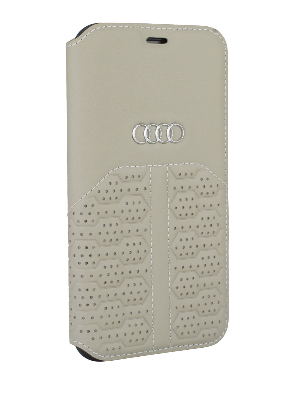 Audi hoesje - Beige - iPhone 12 Mini - Book Case - A6 Serie - Genuine Leather-Hoesjes-Ilumina Benelux